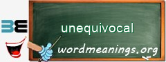 WordMeaning blackboard for unequivocal